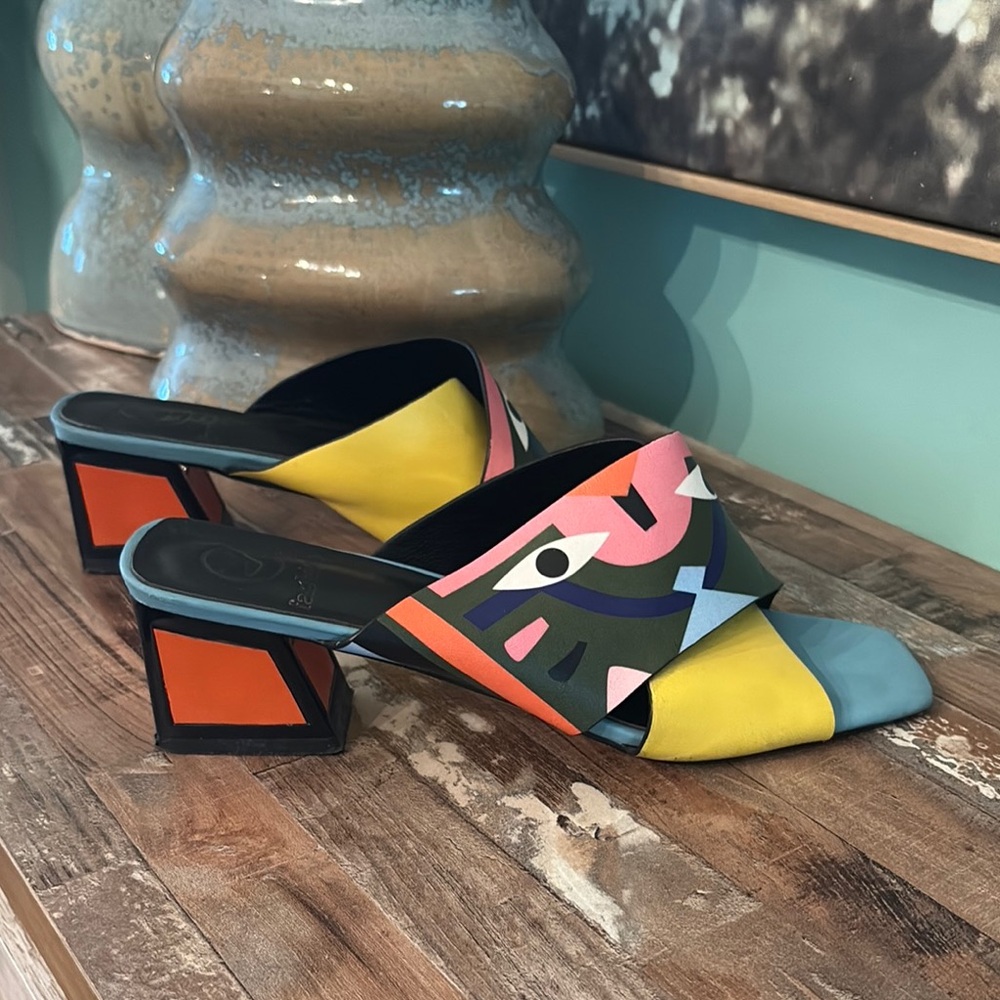 Colorful Geometric Women's Mules